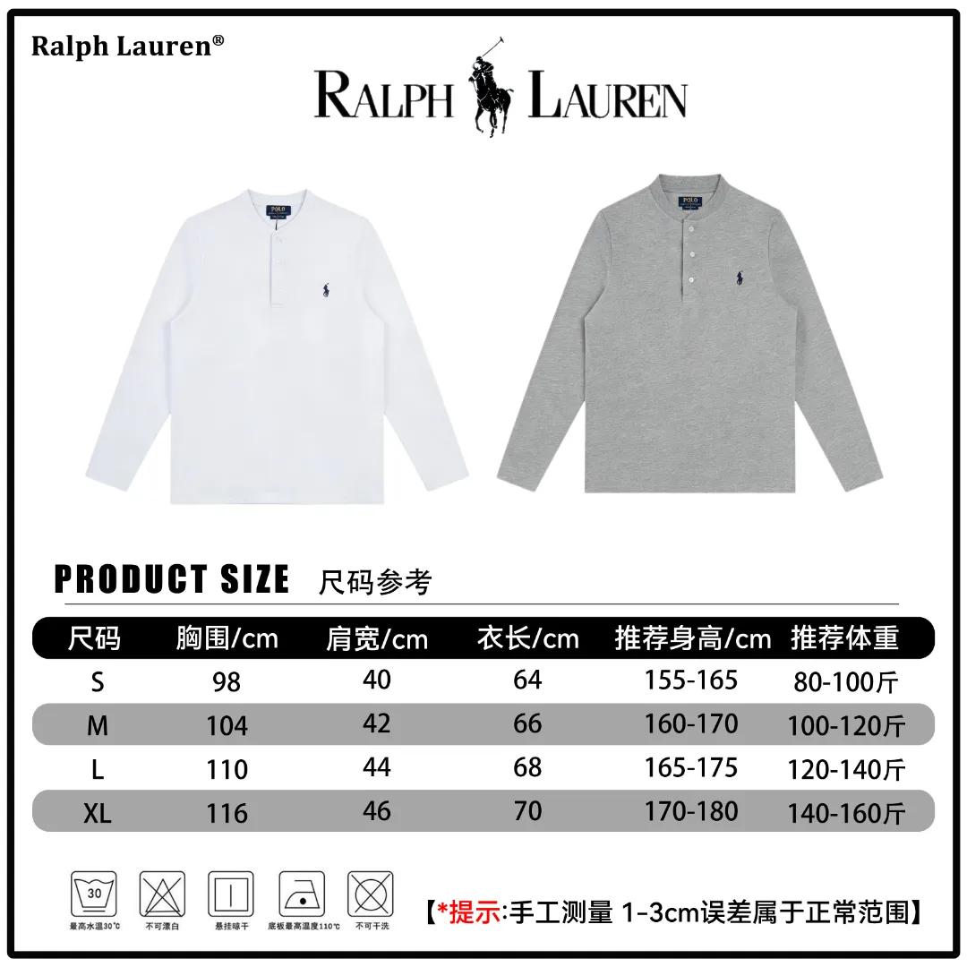 LF 🔘 𝐑𝐚𝐥𝐩𝐡𝐋𝐚𝐮𝐫𝐞𝐧 Classic Versatile ！ Series， 、Wholesale、 ， ， ！ ，100% ， ， ， ； 、 、 ， ，Quality 。 ZP Quality ， ， ， Quality 。 Original， ， Sizes 180 ， 。 ， ， ， ootd ， ， Classic Hot Sale！ Size：S M L XL ：White Gray